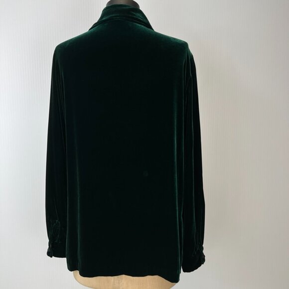 Vintage First Issue Button Up Women Medium Velour Shirt Silk Work Party Top Core - Picture 10 of 15